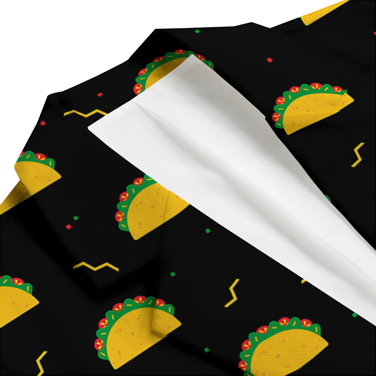 Black Taco Pattern Print Men's Blazer-grizzshop