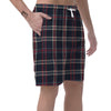 Black Tartan Plaid Men's Shorts-grizzshop