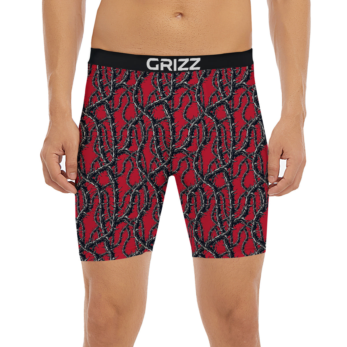 Black Thorns Horror Print Pattern Boxer Briefs-grizzshop