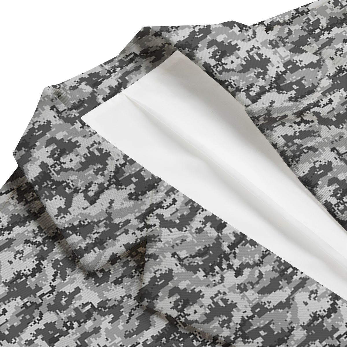 Black White And Grey Digital Camo Print Men's Blazer-grizzshop
