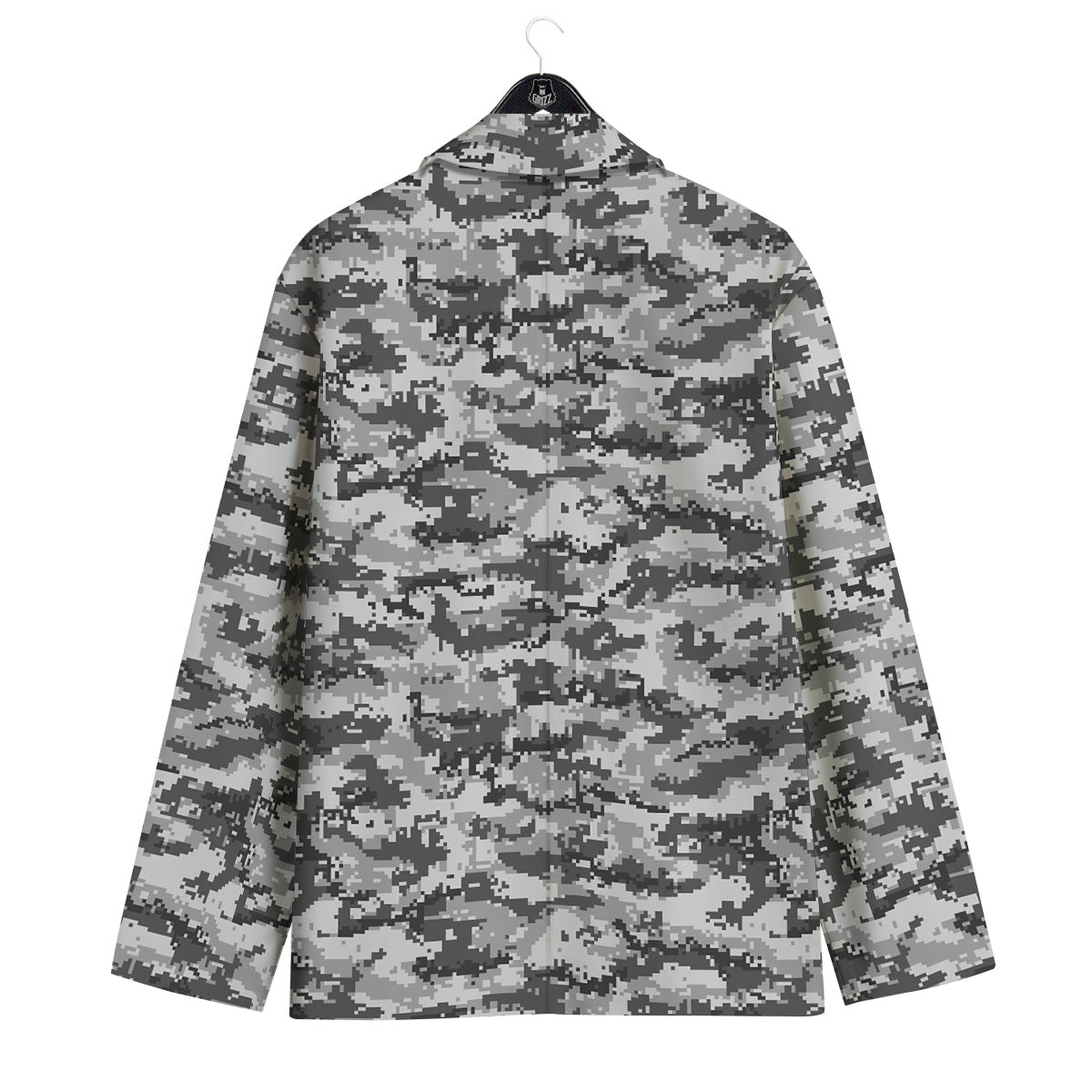 Black White And Grey Digital Camo Print Men's Sport Coat-grizzshop