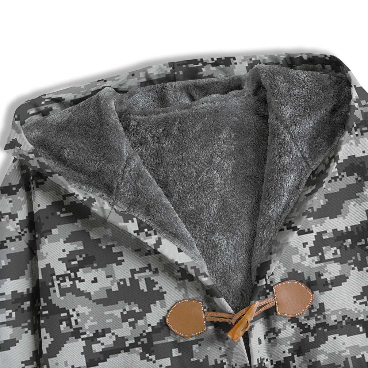 Black White And Grey Digital Camo Print Men's Windbreaker Jacket-grizzshop