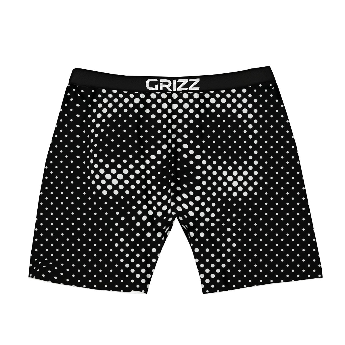 Black White Polka Dots Skull Print Boxer Briefs-grizzshop