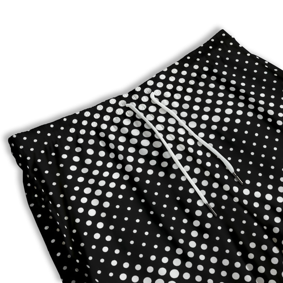 Black White Polka Dots Skull Print Men's Athletic Shorts