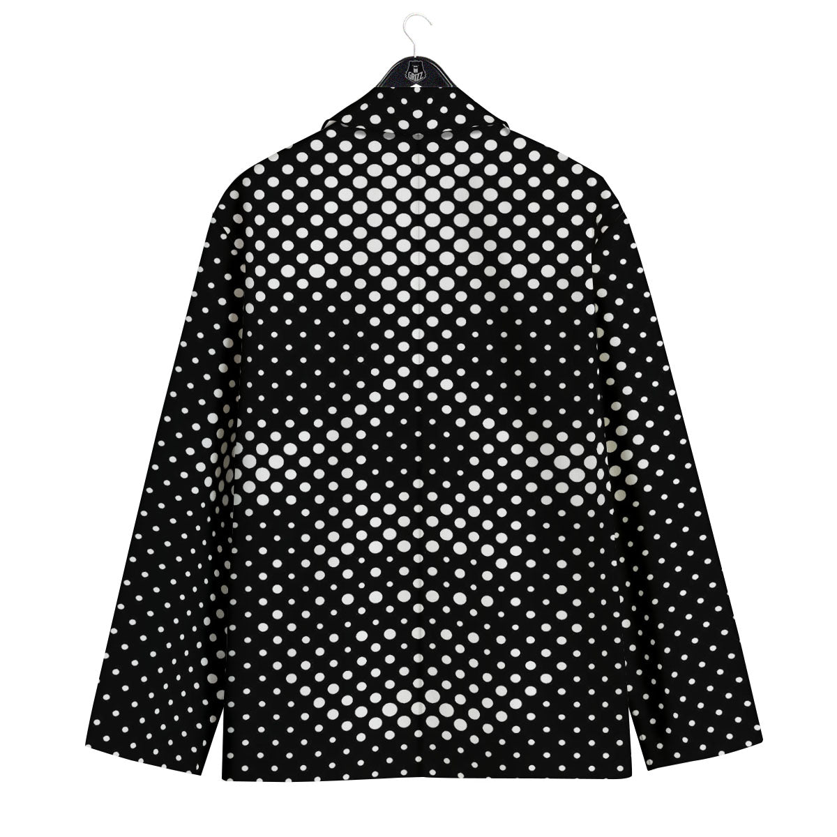 Black White Polka Dots Skull Print Men's Sport Coat-grizzshop
