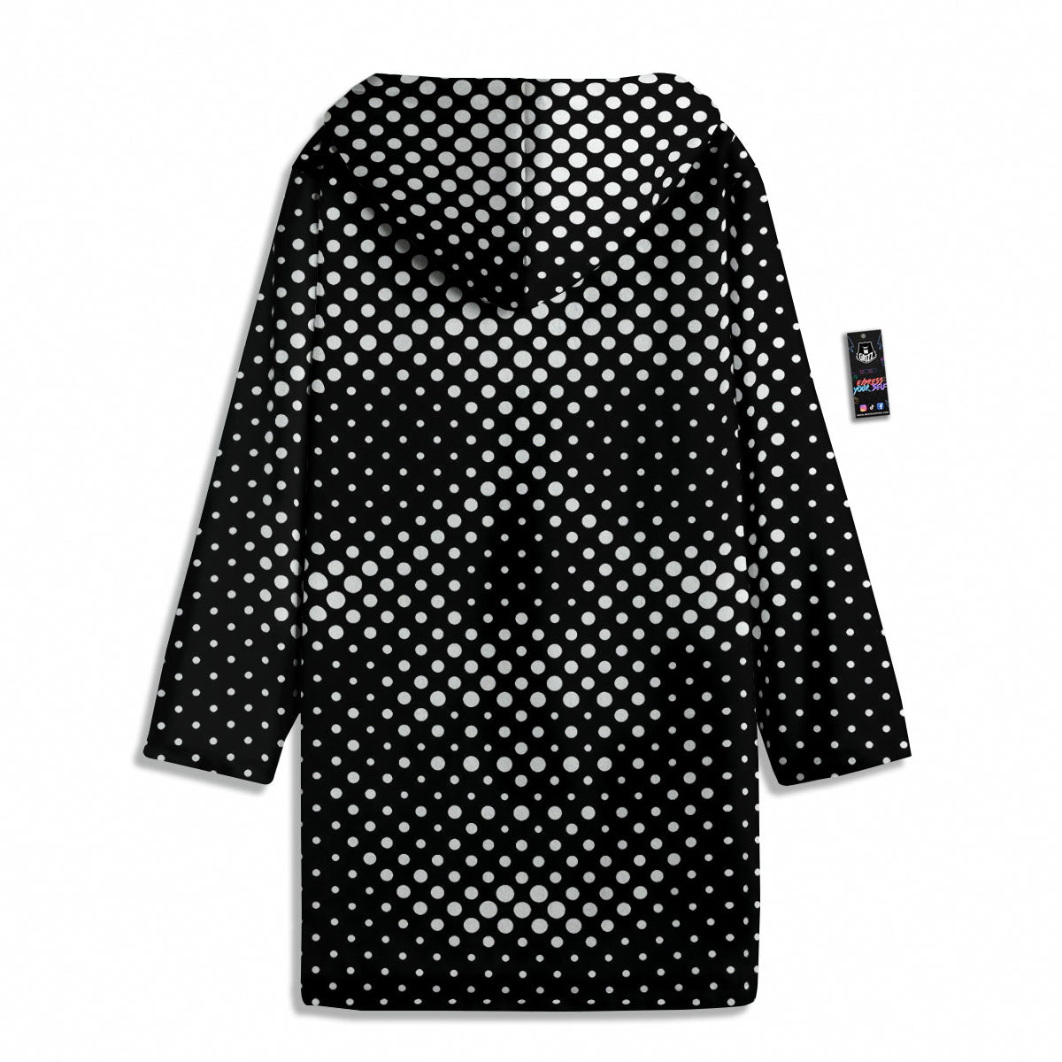 Black White Polka Dots Skull Print Men's Windbreaker Jacket-grizzshop