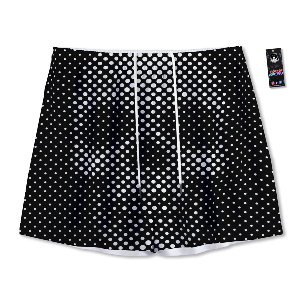 Checkered Black And Green Print Pattern Mesh Shorts