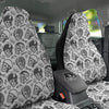 Black White Skull Helmet Rider Print Pattern Car Seat Covers-grizzshop