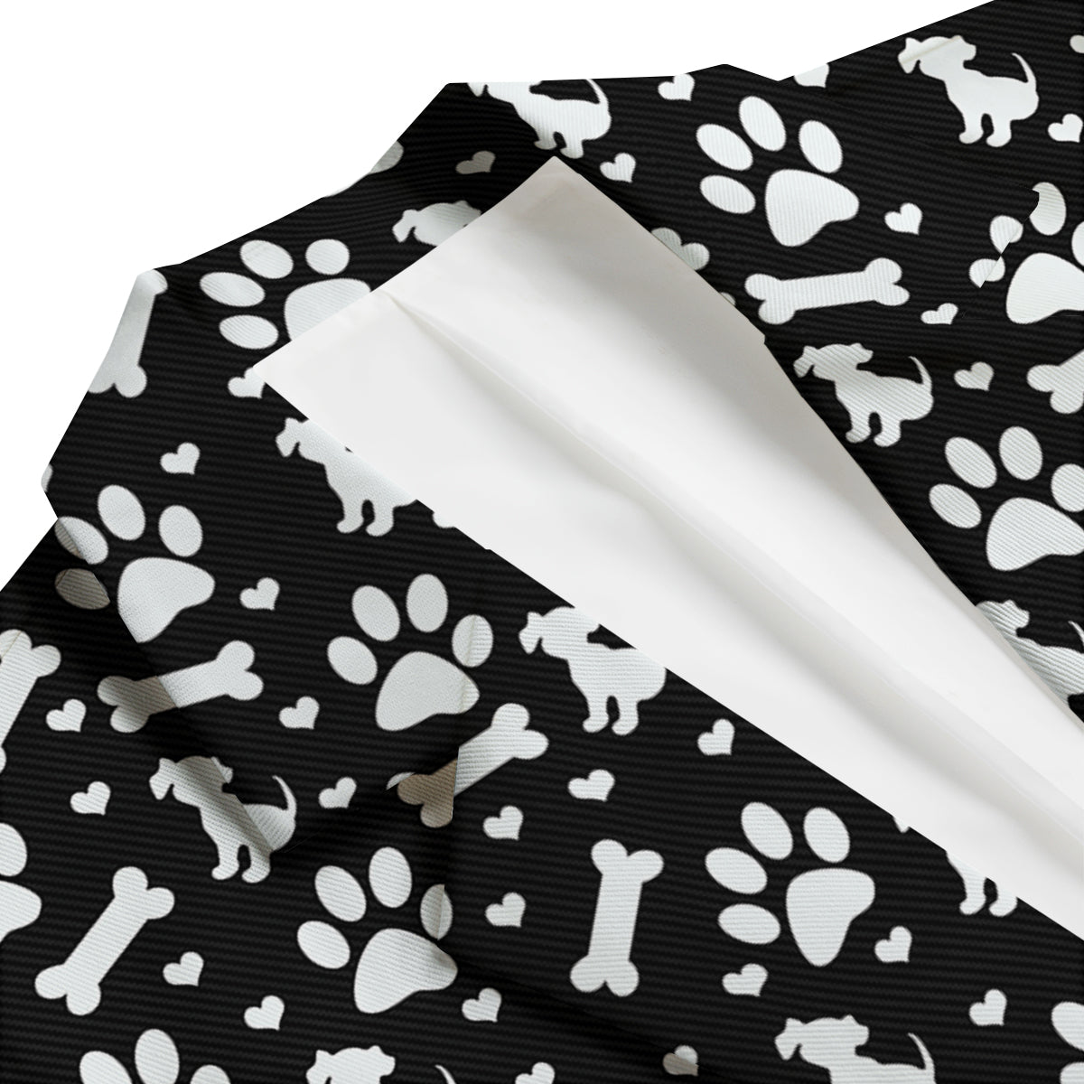 Black and White Dog Paw Print Pattern Men's Blazer-grizzshop