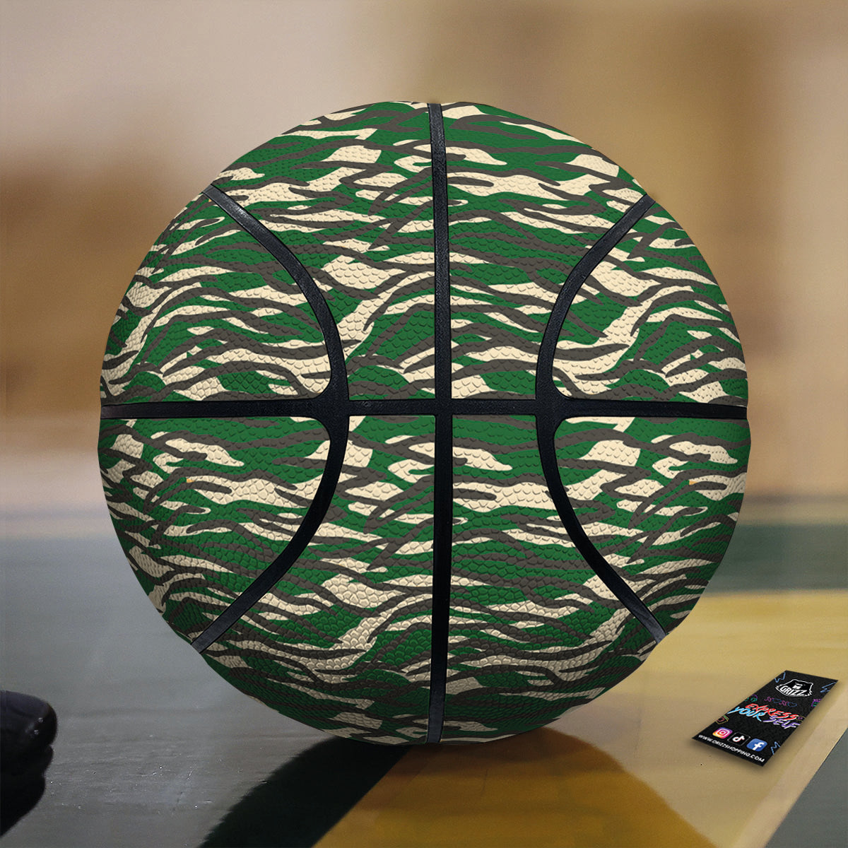 Black Orange And Grey Argyle Print Pattern Basketball