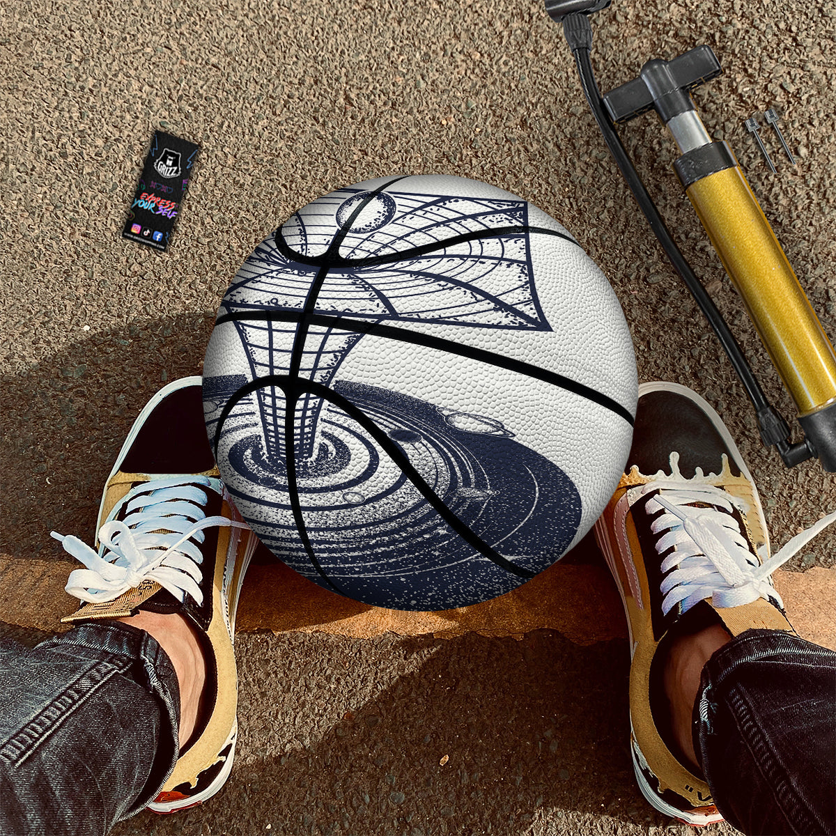 Black Hole Tattoo Print Basketball