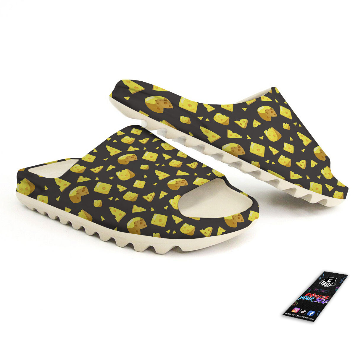 Black Holes And Cheese Print Pattern Sandals-grizzshop