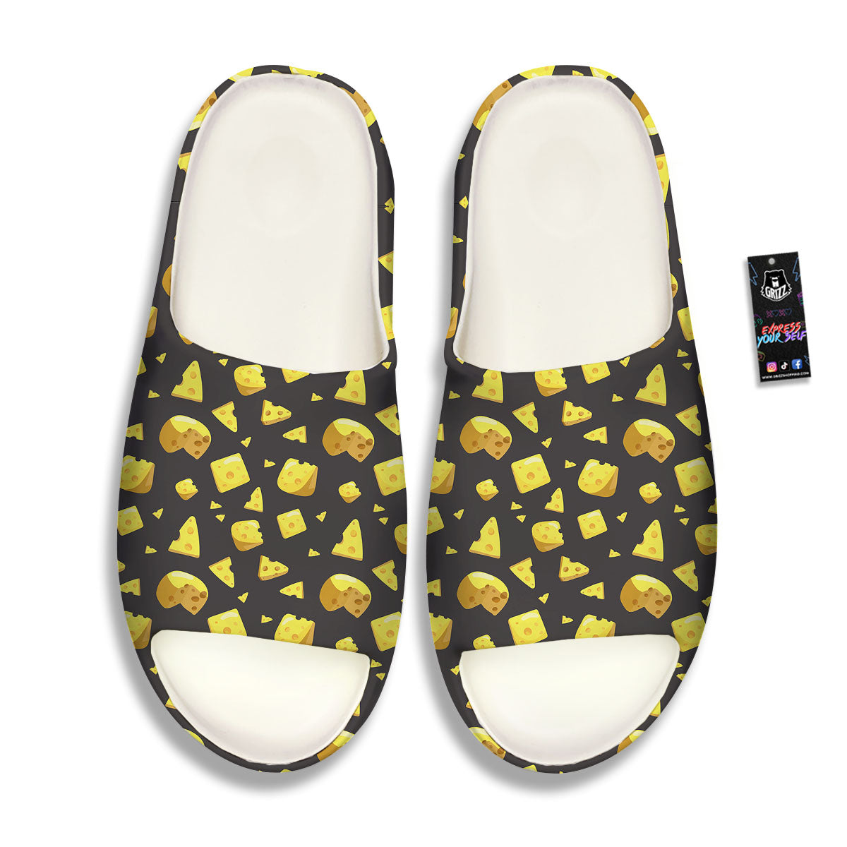 Black Holes And Cheese Print Pattern Sandals-grizzshop
