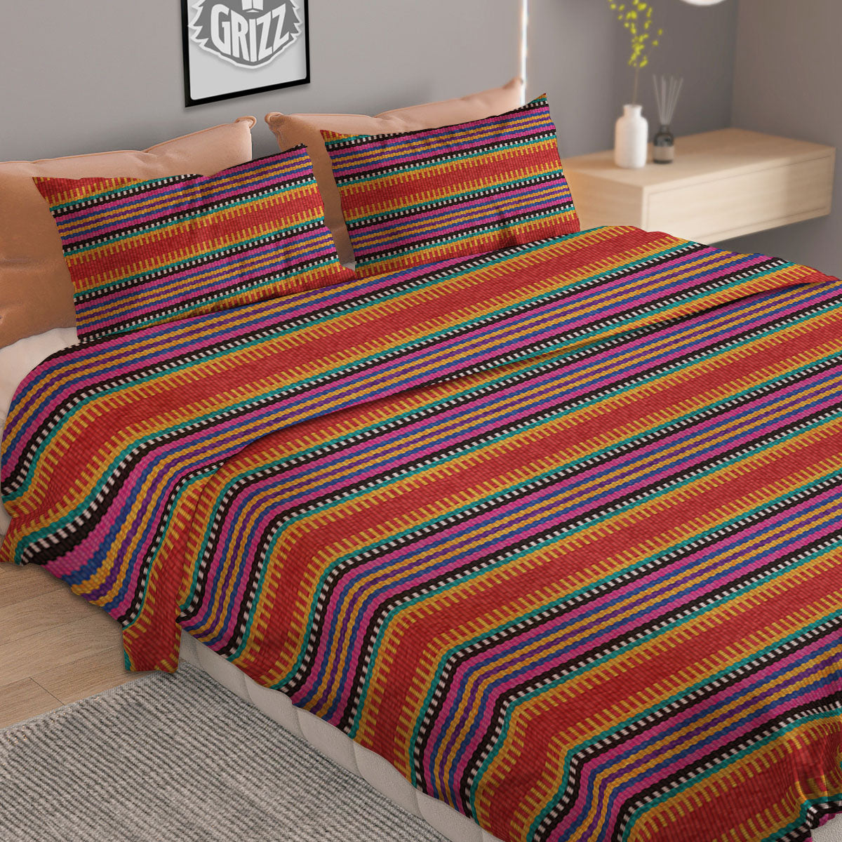 Blanket Ethnic Mexican Print Pattern Duvet Cover Bedding Set