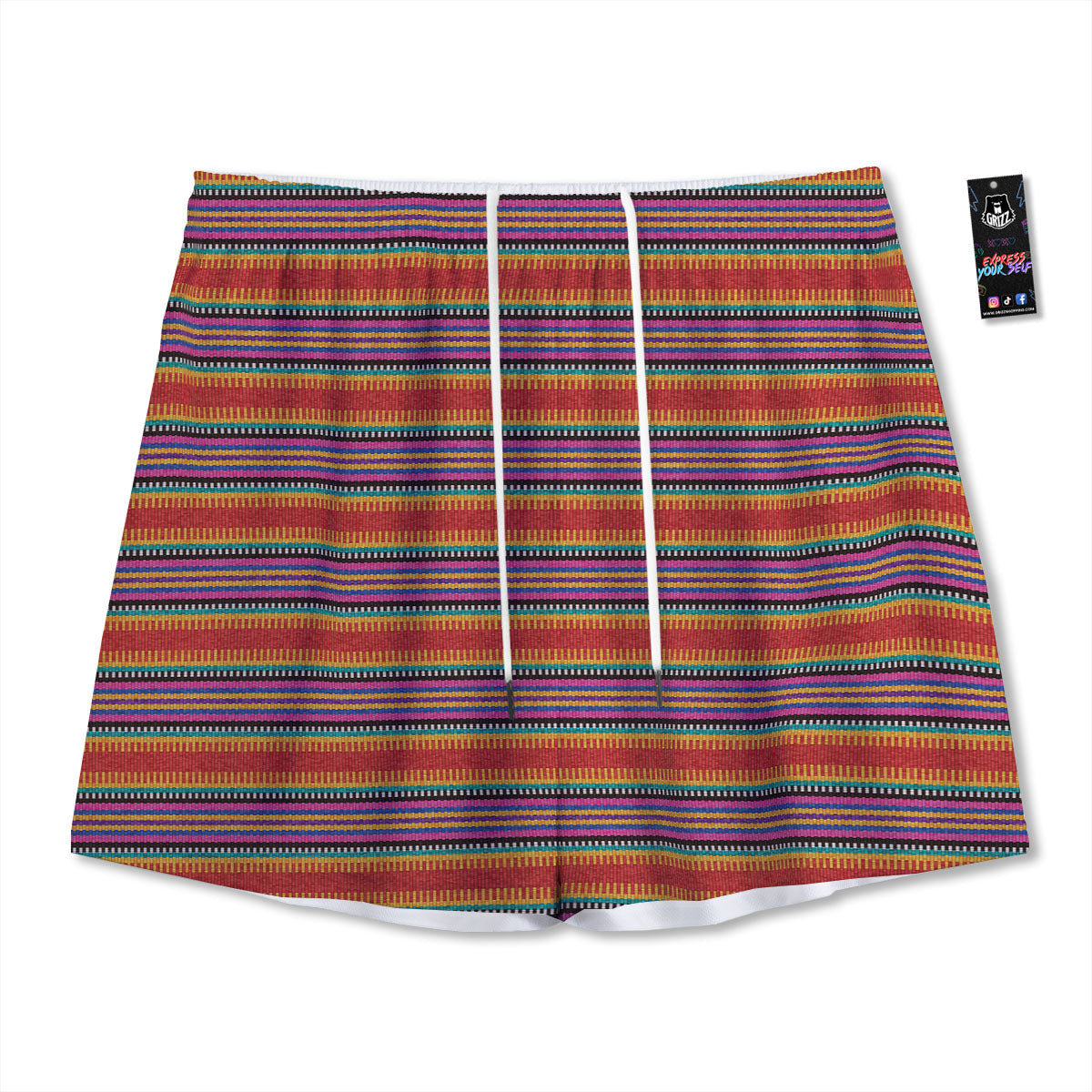 Blanket Ethnic Mexican Print Pattern Mesh Shorts