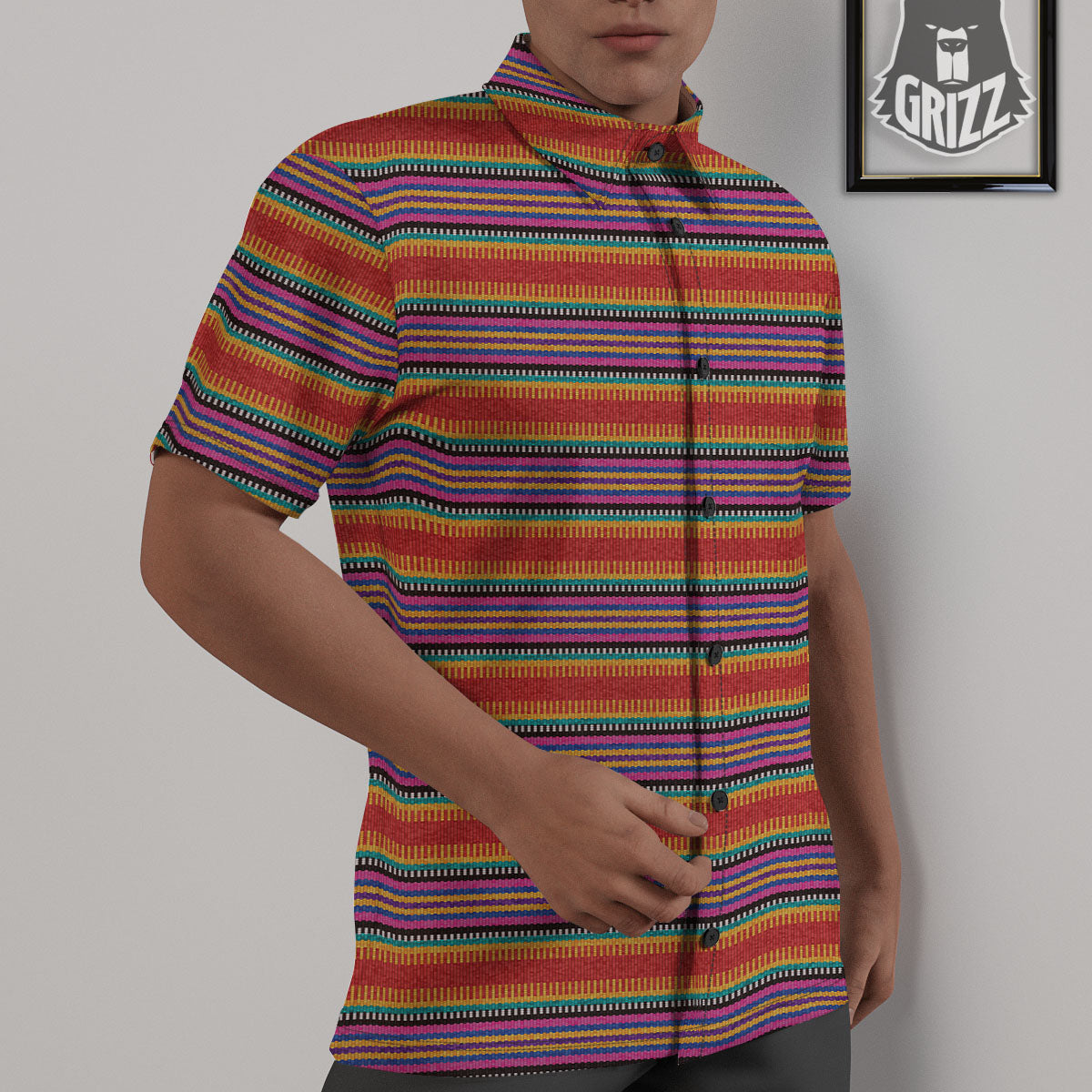 Blanket Ethnic Mexican Print Pattern Untucked Shirts-grizzshop