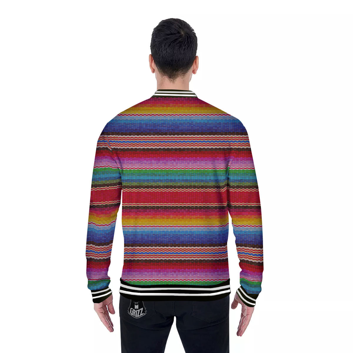 Blanket Mexican Colorful Print Pattern Baseball Jacket-grizzshop