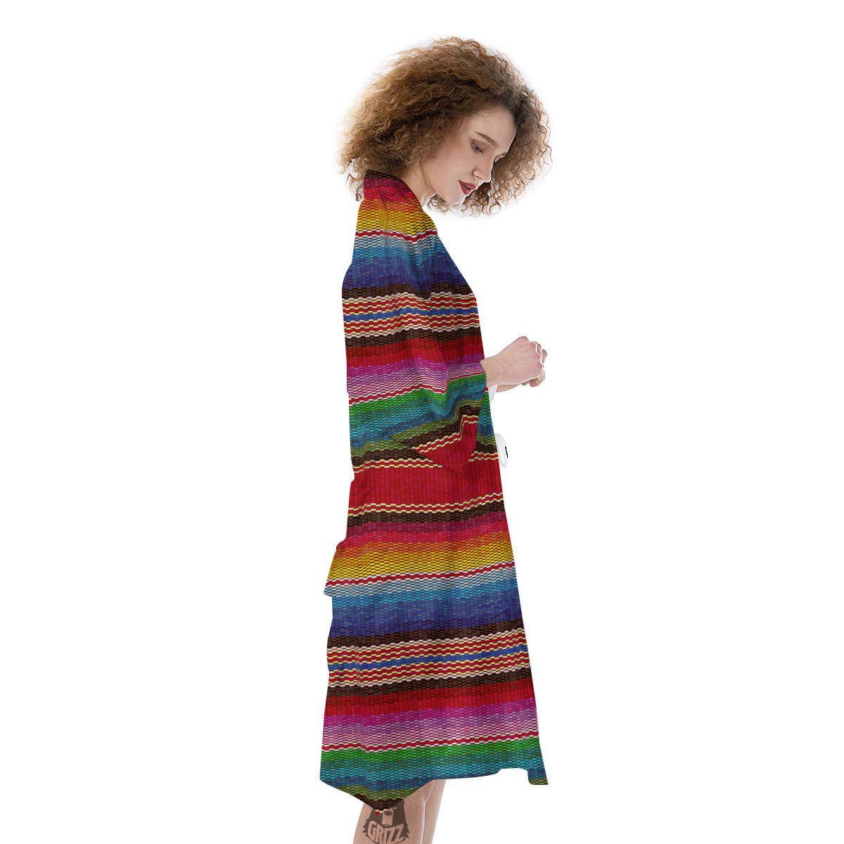 Blanket Mexican Colorful Print Pattern Kimono-grizzshop