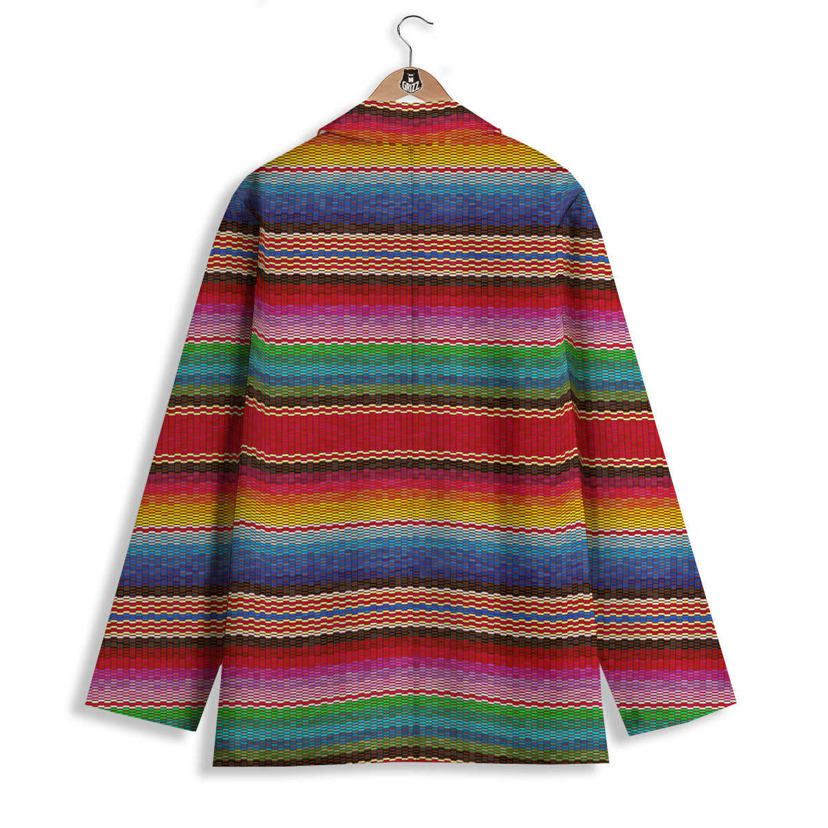 Blanket Mexican Colorful Print Pattern Women's Blazer-grizzshop