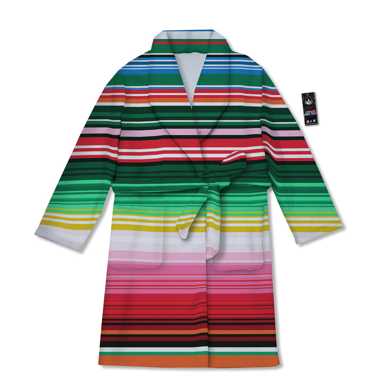 Blanket Mexican Serape Print Pattern Bathrobe-grizzshop