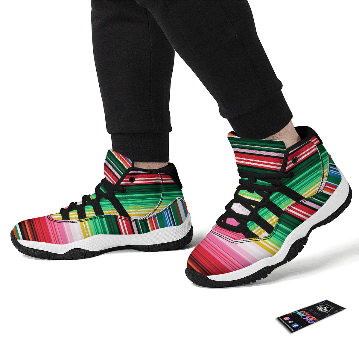 Blanket Mexican Serape Print Pattern Black Bball Shoes-grizzshop