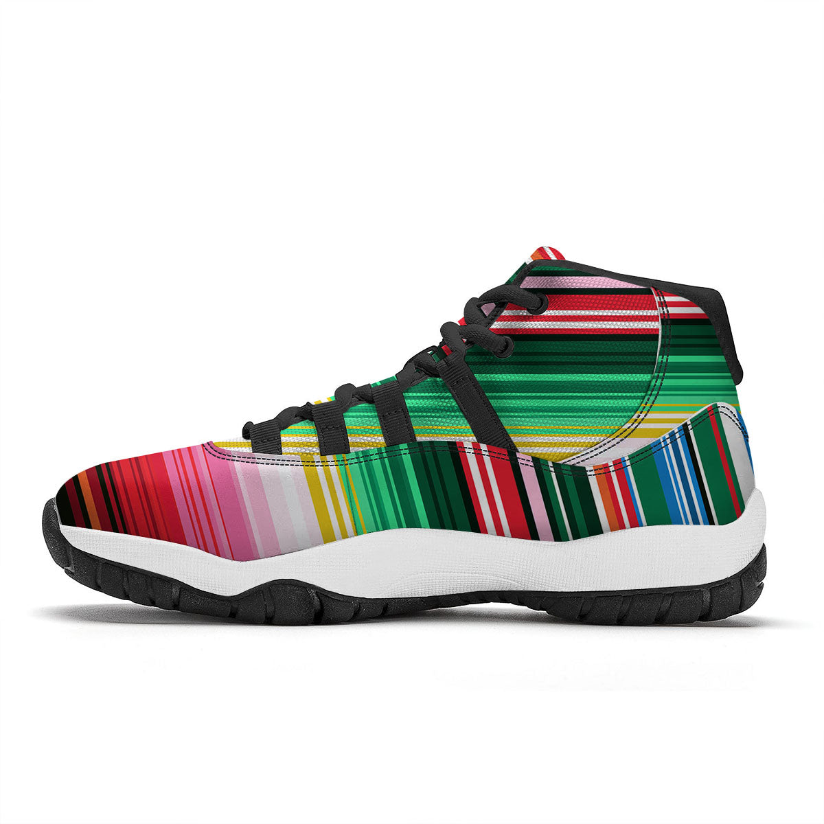 Blanket Mexican Serape Print Pattern Black Bball Shoes-grizzshop