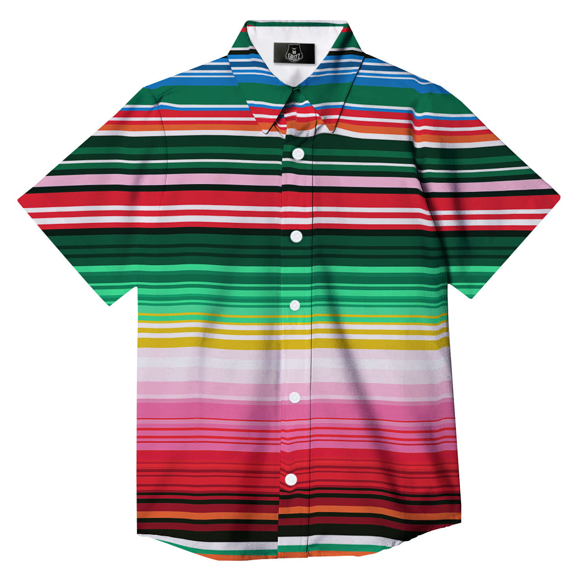 Blanket Mexican Serape Print Pattern Button Up Shirt-grizzshop
