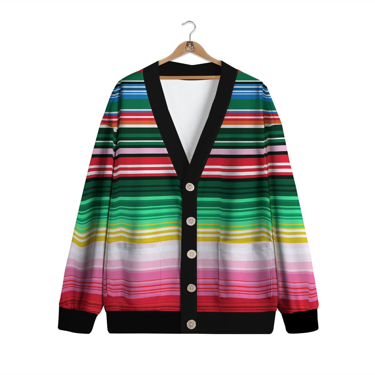 Blanket Mexican Serape Print Pattern Cardigan-grizzshop