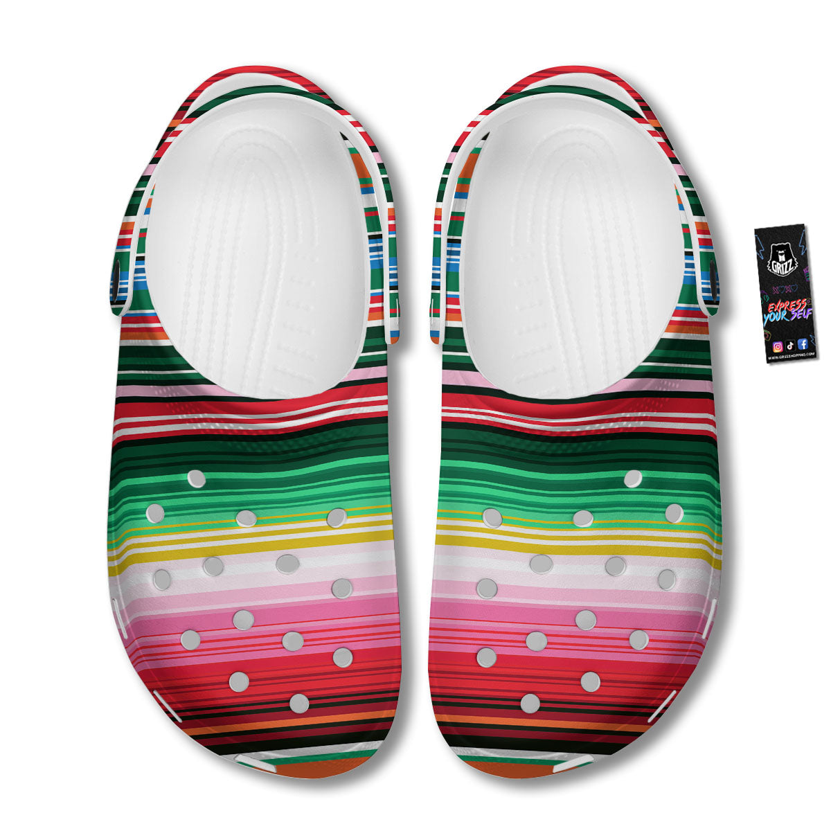 Blanket Mexican Serape Print Pattern Clog-grizzshop