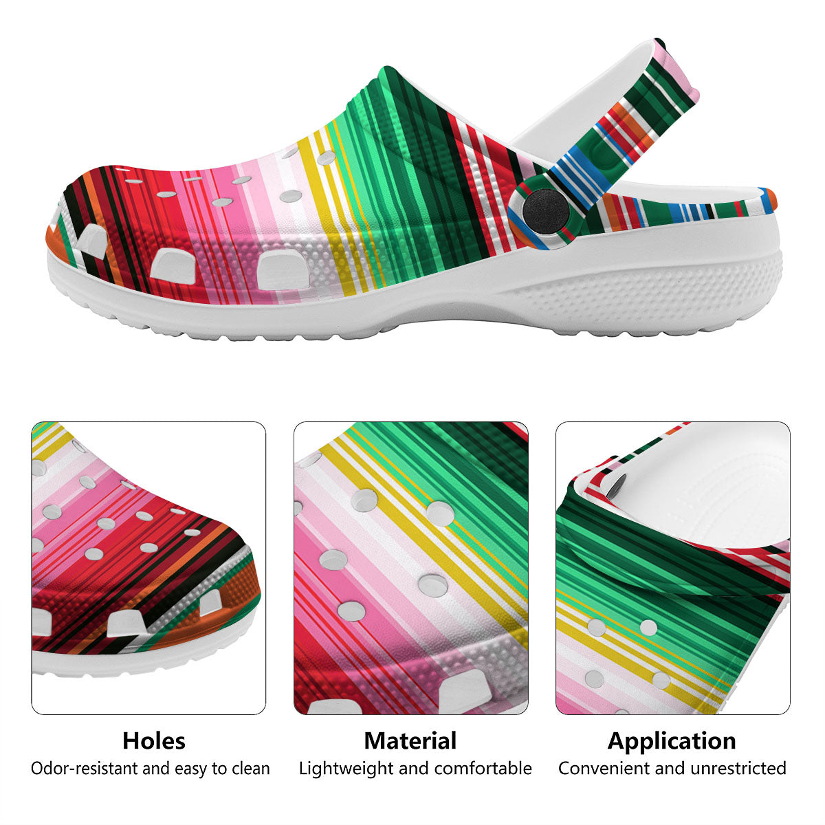 Blanket Mexican Serape Print Pattern Clog-grizzshop