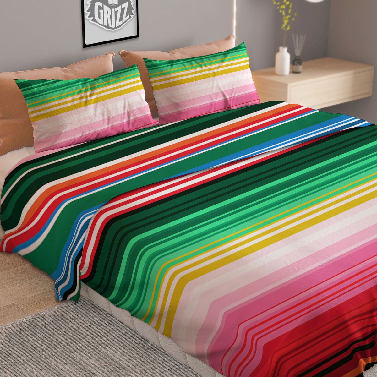 Blanket Mexican Serape Print Pattern Duvet Cover Bedding Set