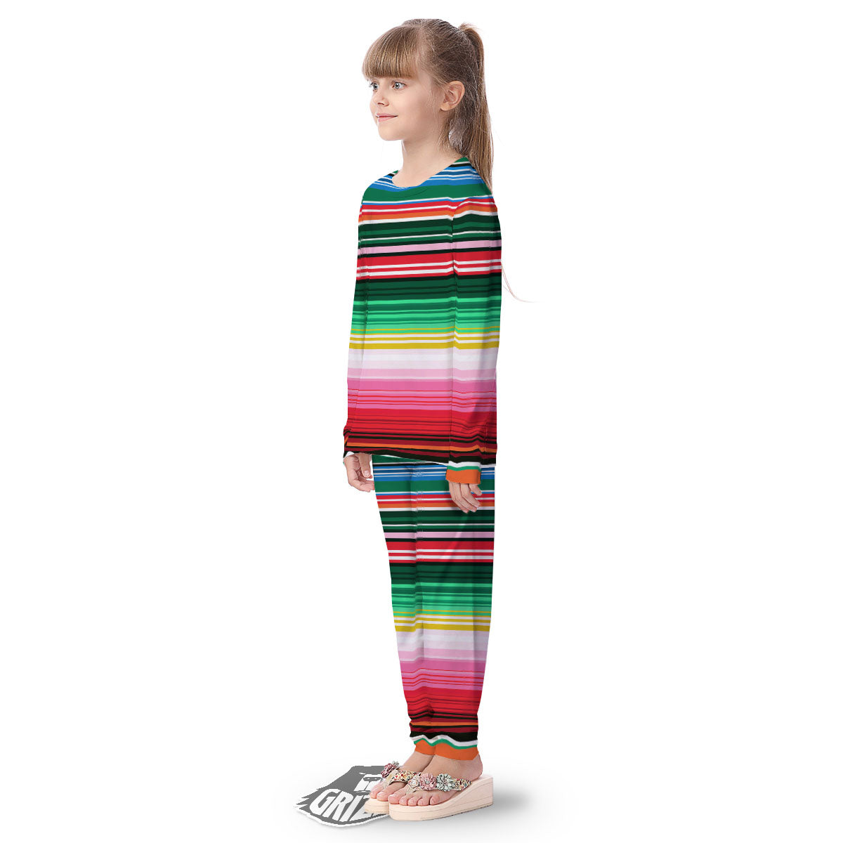 Blanket Mexican Serape Print Pattern Kid's Pajamas-grizzshop