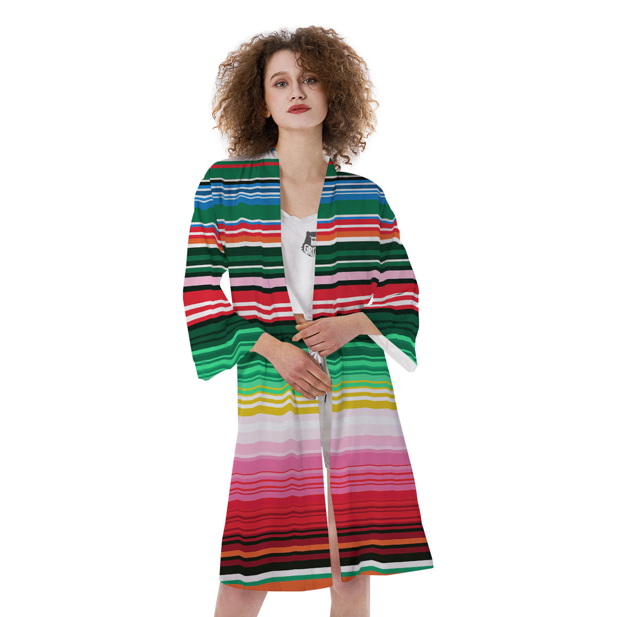 Blanket Mexican Serape Print Pattern Kimono-grizzshop