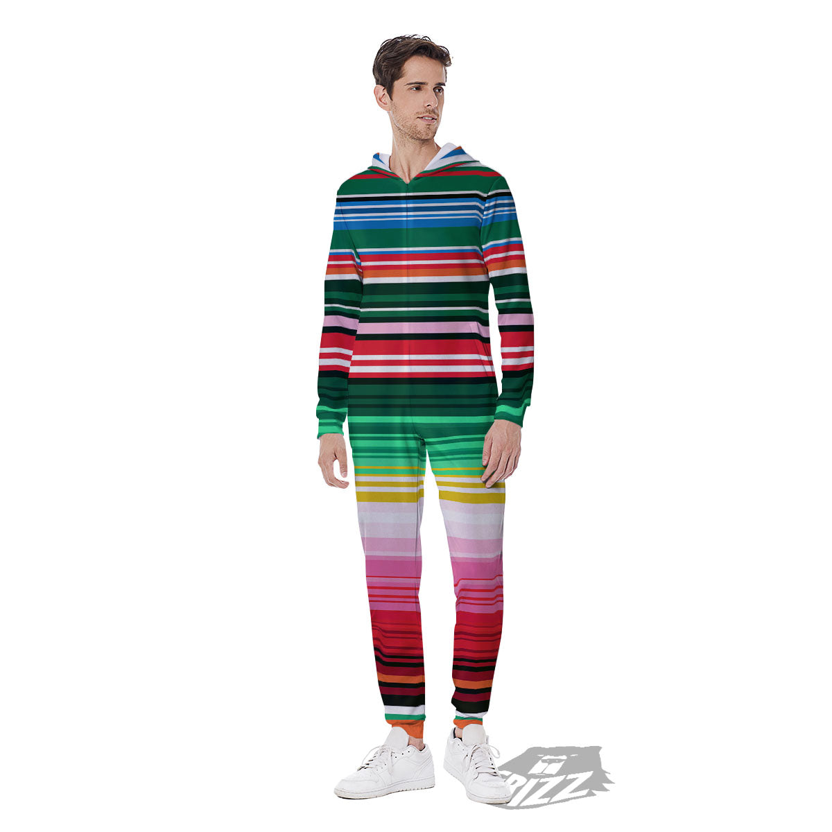 Blanket Mexican Serape Print Pattern Men's Jumpsuit-grizzshop