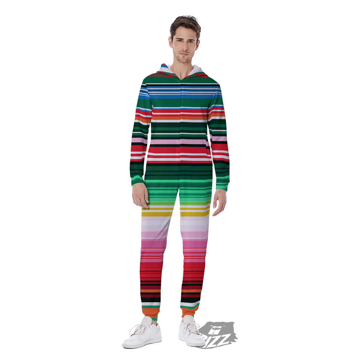 Blanket Mexican Serape Print Pattern Men's Jumpsuit-grizzshop