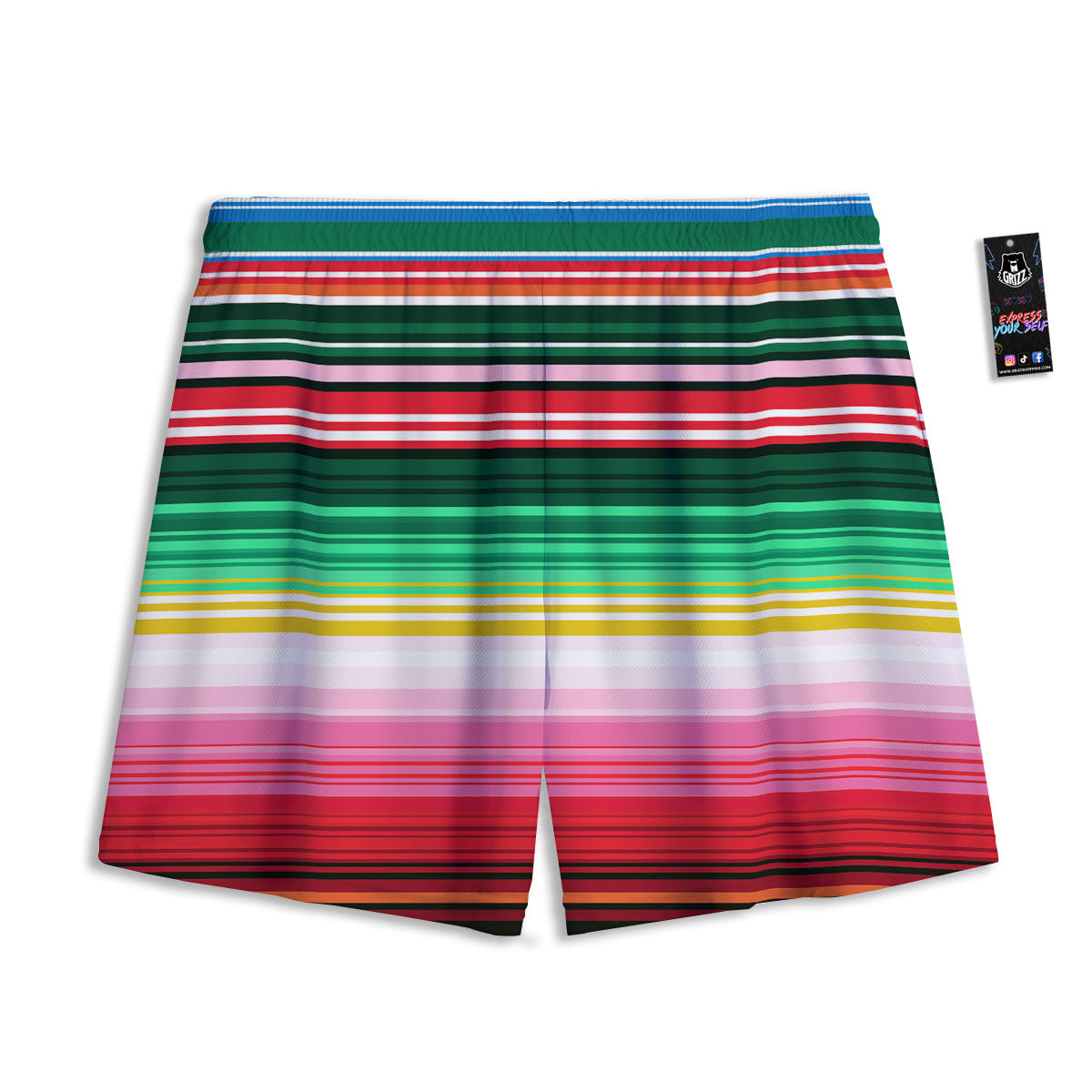 Blanket Mexican Serape Print Pattern Mesh Shorts