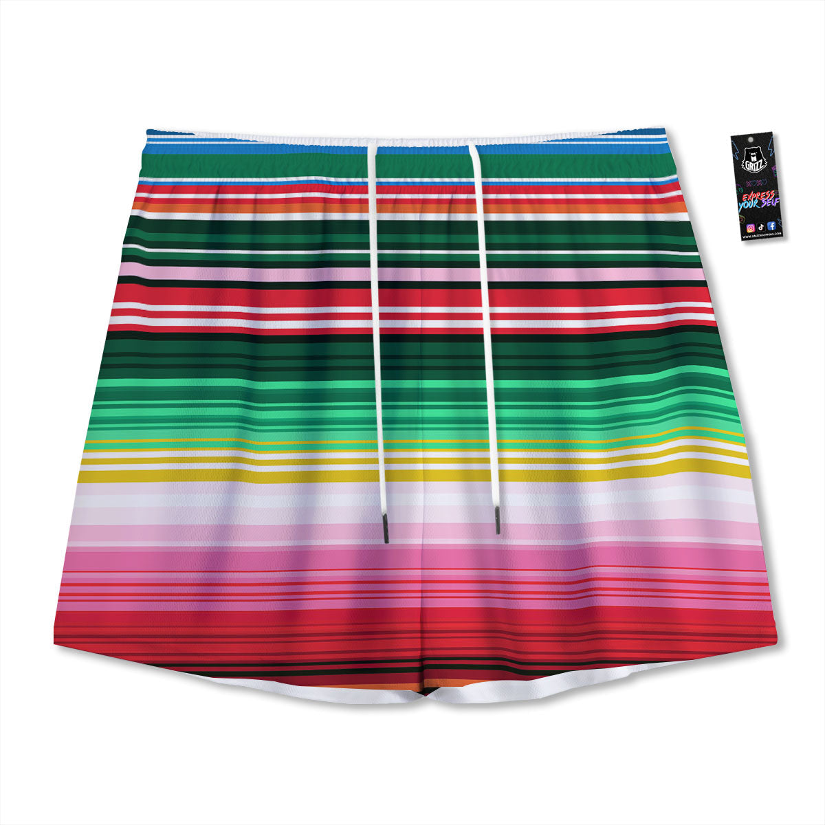 Blanket Mexican Serape Print Pattern Mesh Shorts