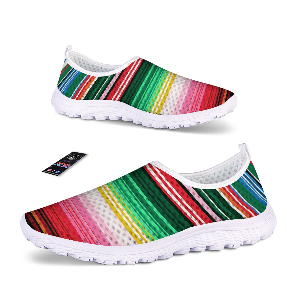 Blanket Mexican Serape Print Pattern Nurse Shoes-grizzshop