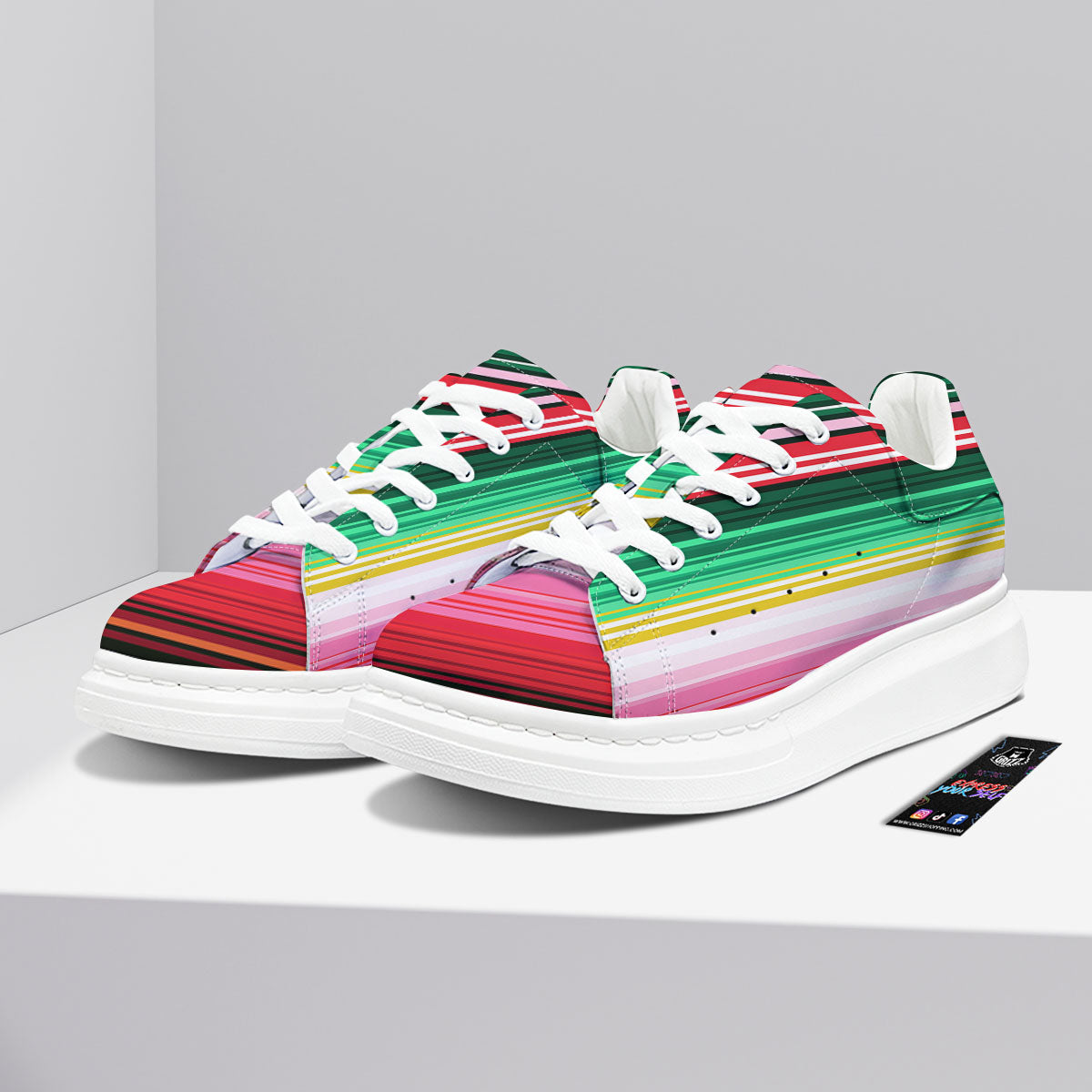 Blanket Mexican Serape Print Pattern Platform Shoes-grizzshop