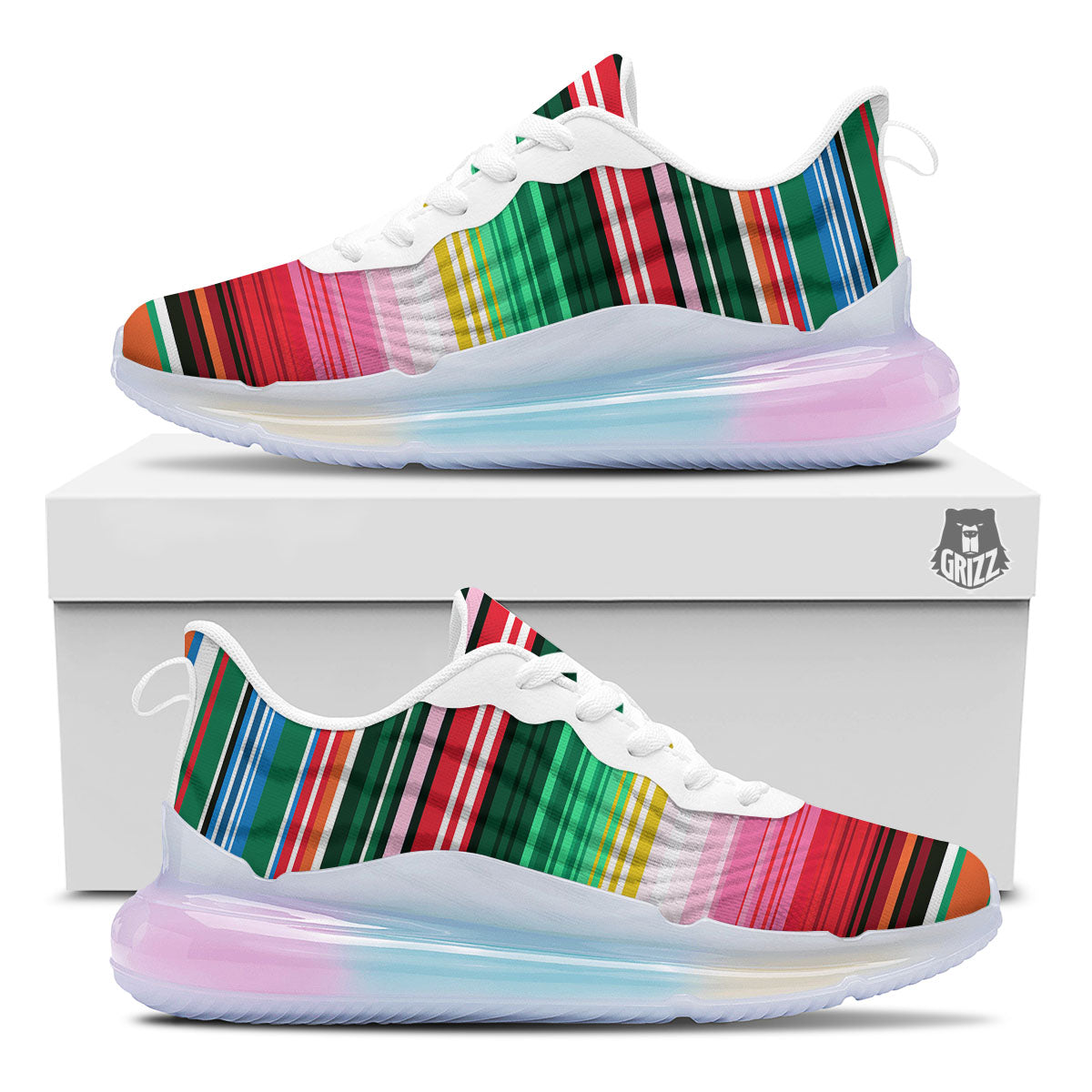 Blanket Mexican Serape Print Pattern Running Sneakers-grizzshop