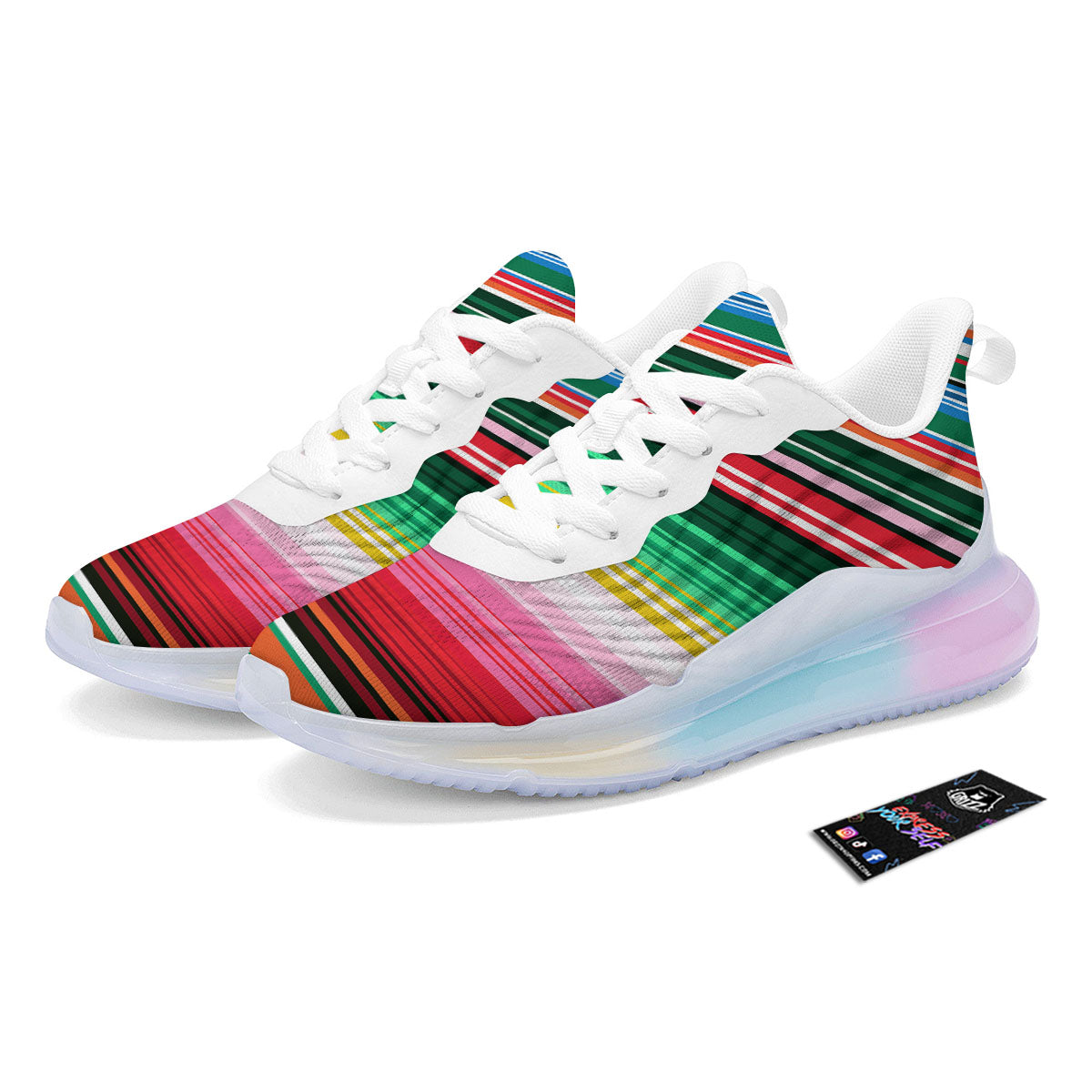 Blanket Mexican Serape Print Pattern Running Sneakers-grizzshop