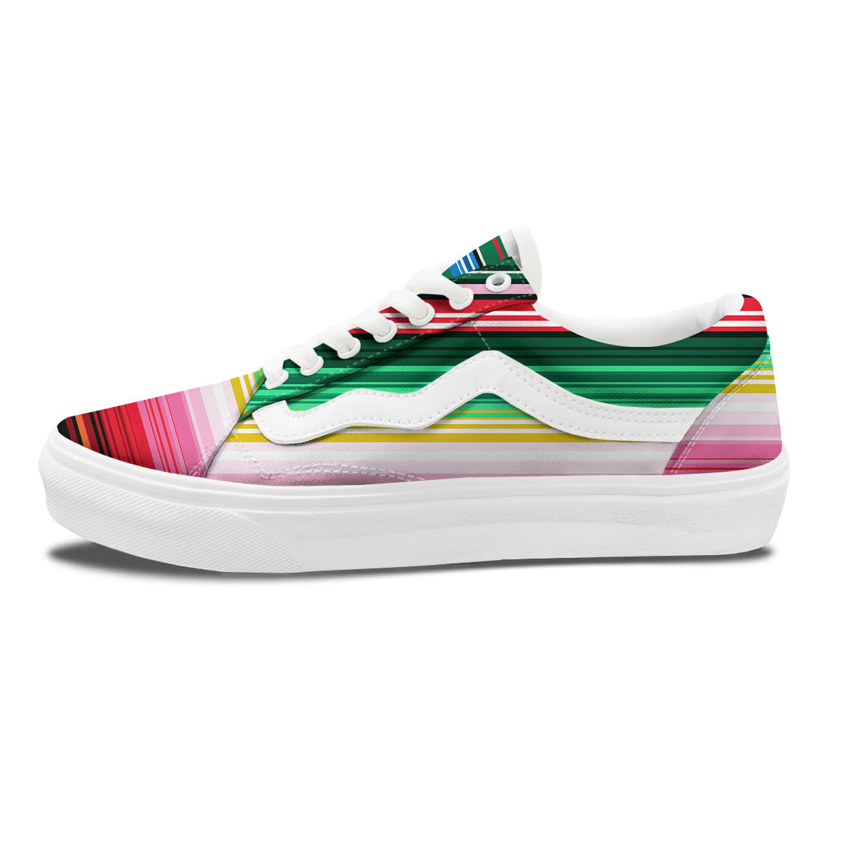 Blanket Mexican Serape Print Pattern Skate Shoes-grizzshop