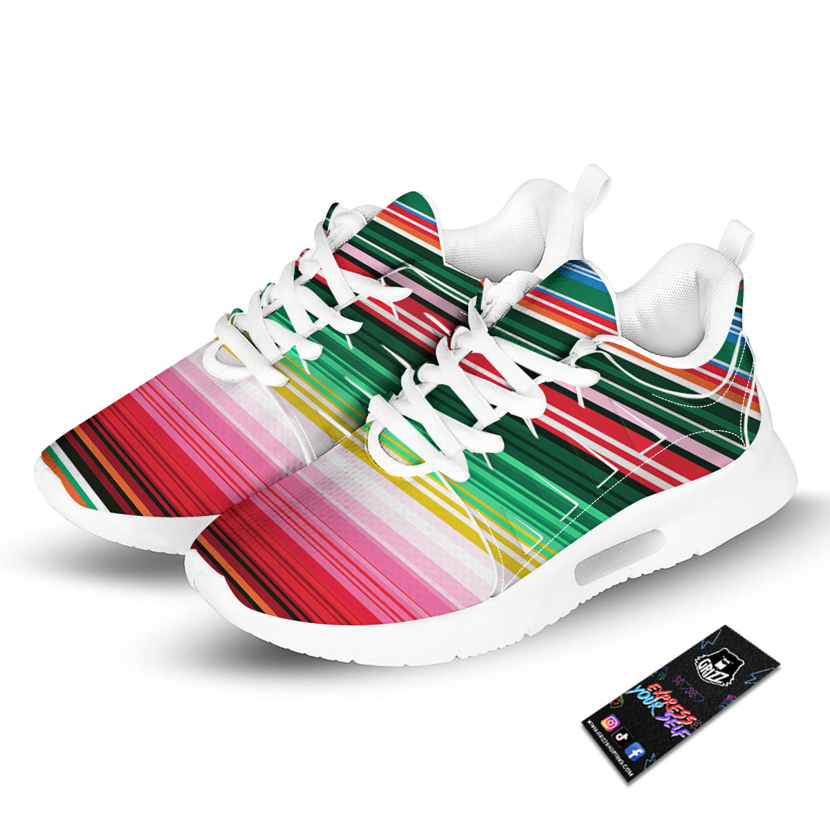 Blanket Mexican Serape Print Pattern Tennis Shoes-grizzshop