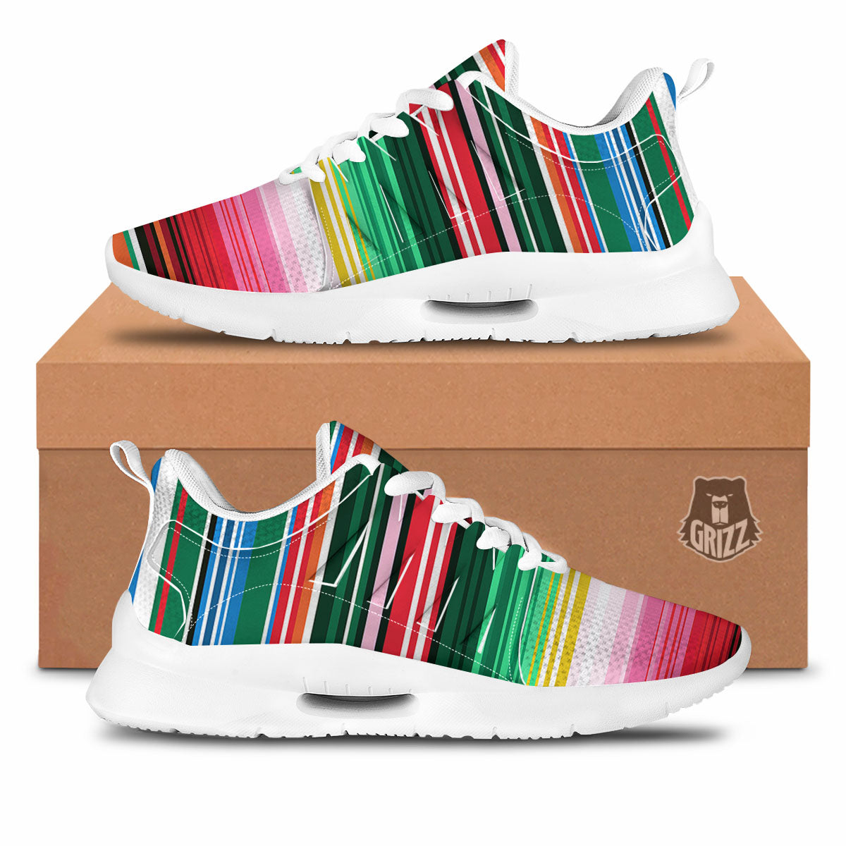 Blanket Mexican Serape Print Pattern Tennis Shoes-grizzshop