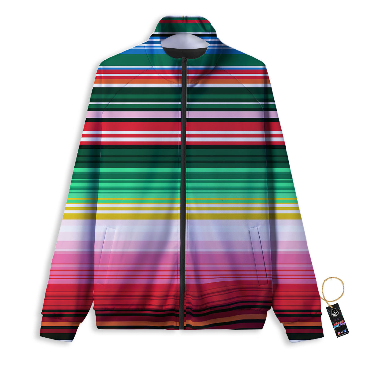 Blanket Mexican Serape Print Pattern Track Jacket-grizzshop