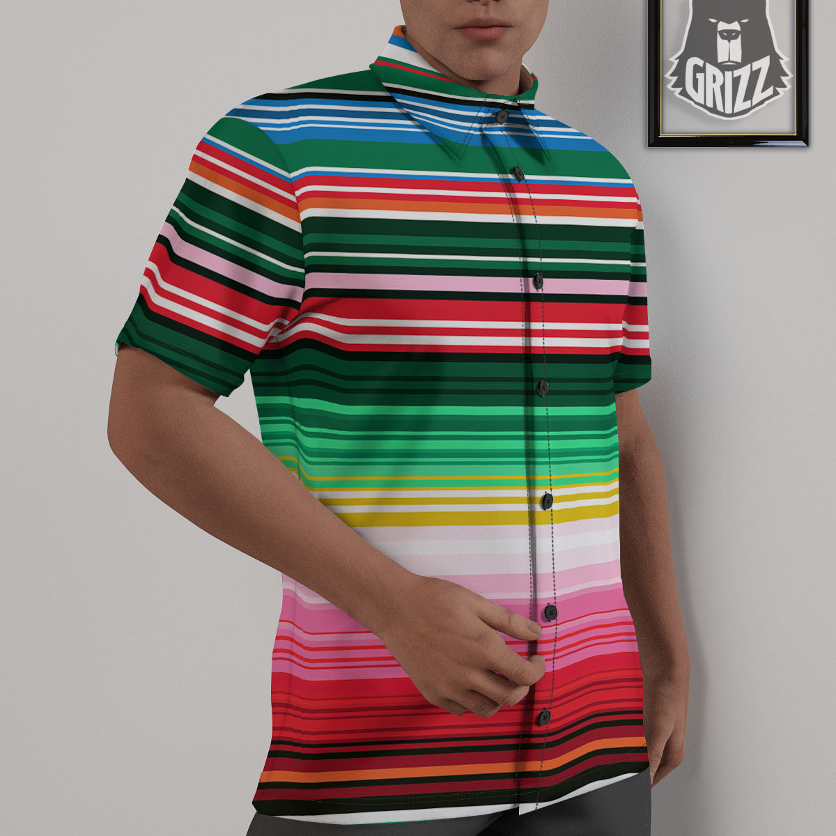 Blanket Mexican Serape Print Pattern Untucked Shirts-grizzshop