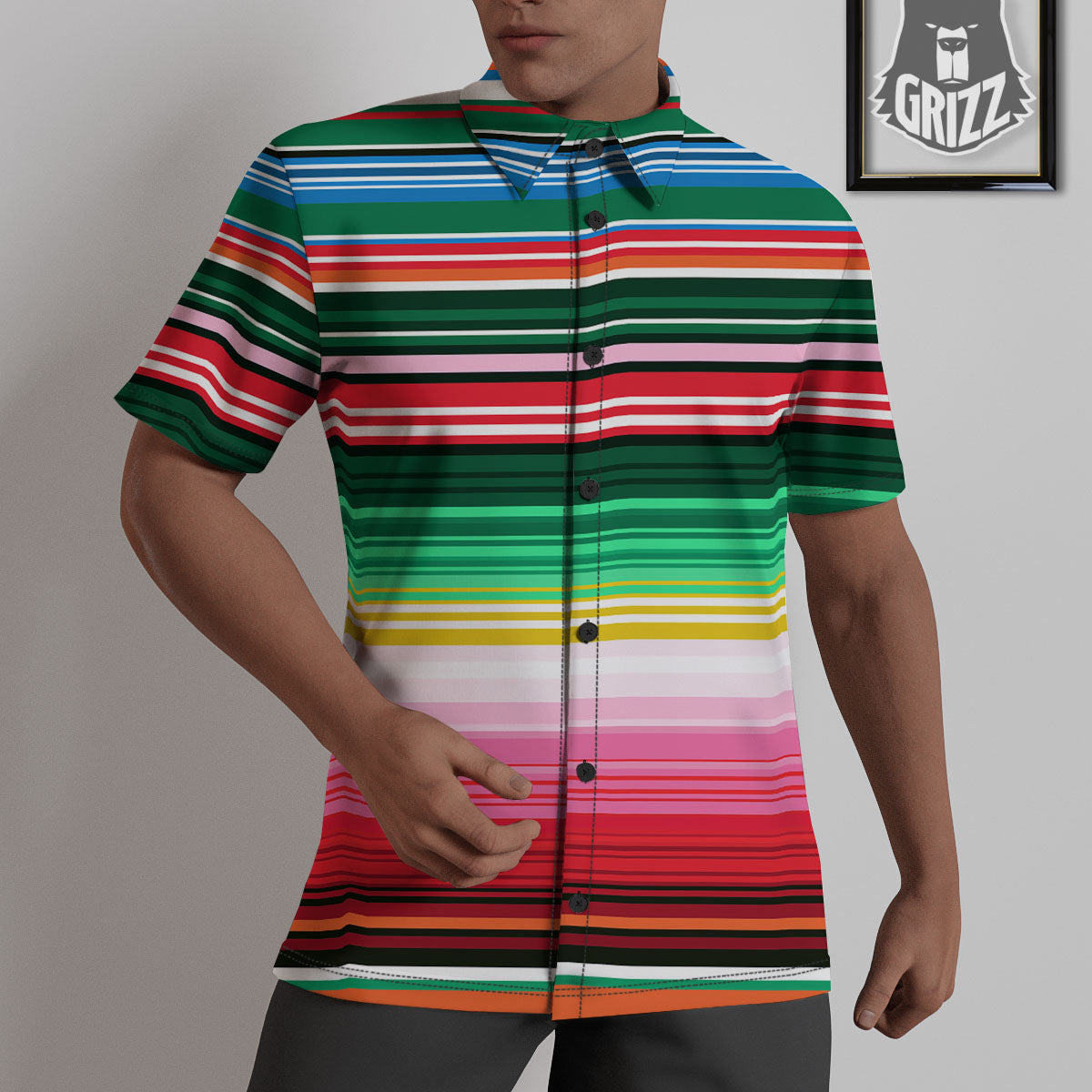 Blanket Mexican Serape Print Pattern Untucked Shirts-grizzshop