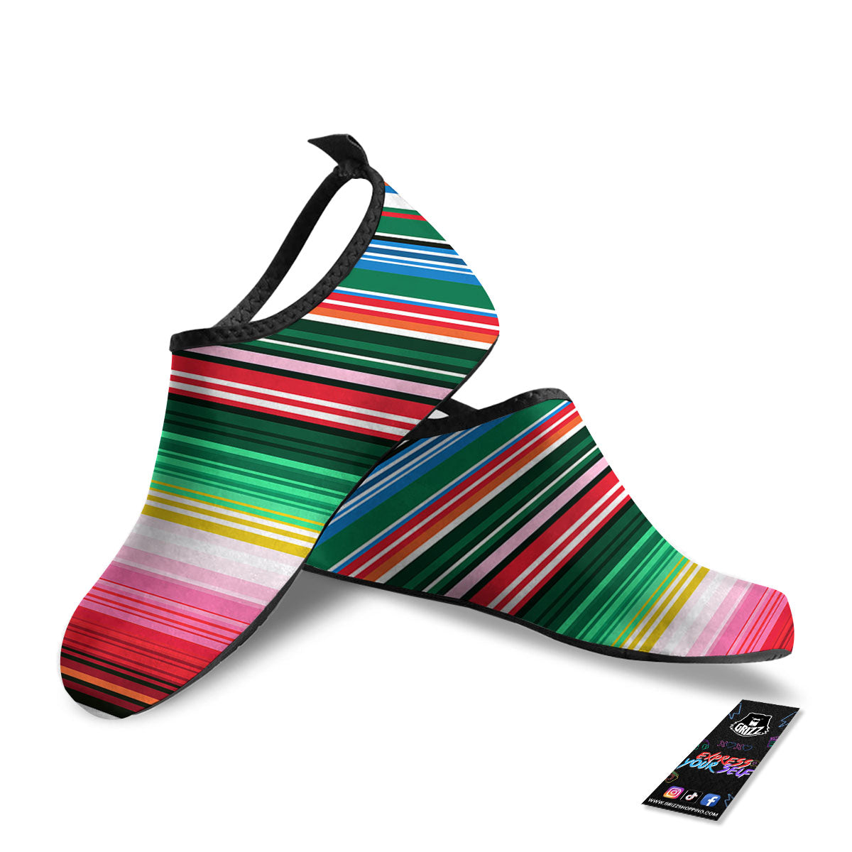 Blanket Mexican Serape Print Pattern Water Shoes-grizzshop