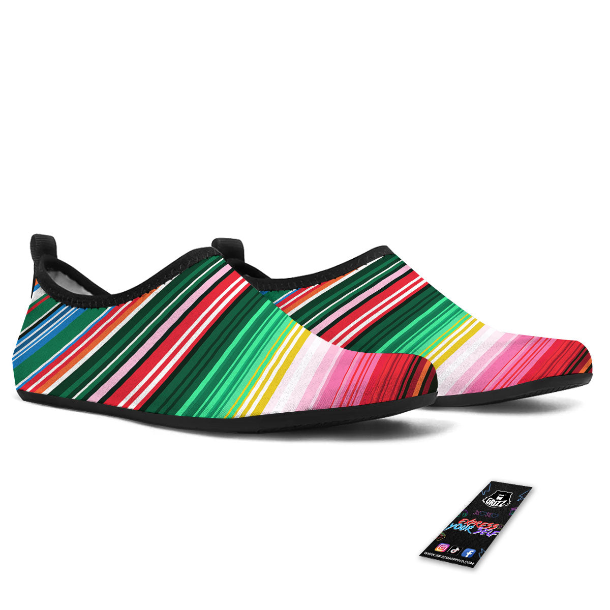 Blanket Mexican Serape Print Pattern Water Shoes-grizzshop