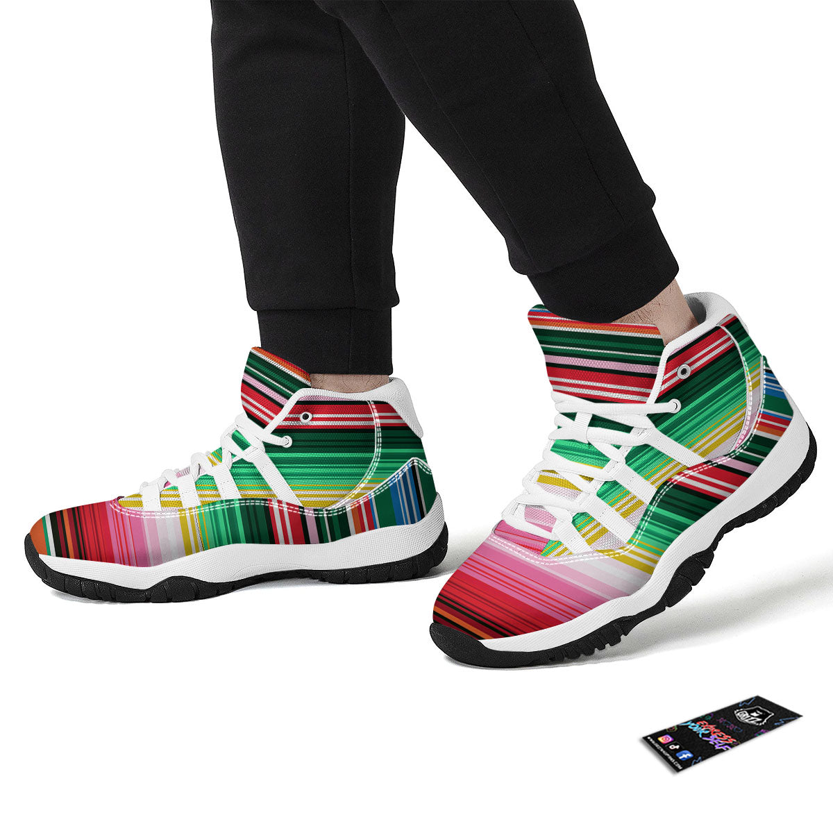 Blanket Mexican Serape Print Pattern White Bball Shoes-grizzshop